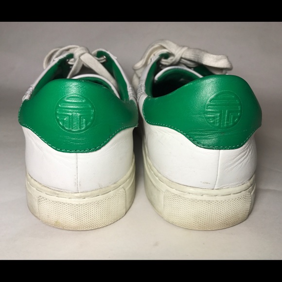 TORY SPORT 10 CHEVRON GREEN WHITE SNEAKER TENNIS - Picture 5 of 8